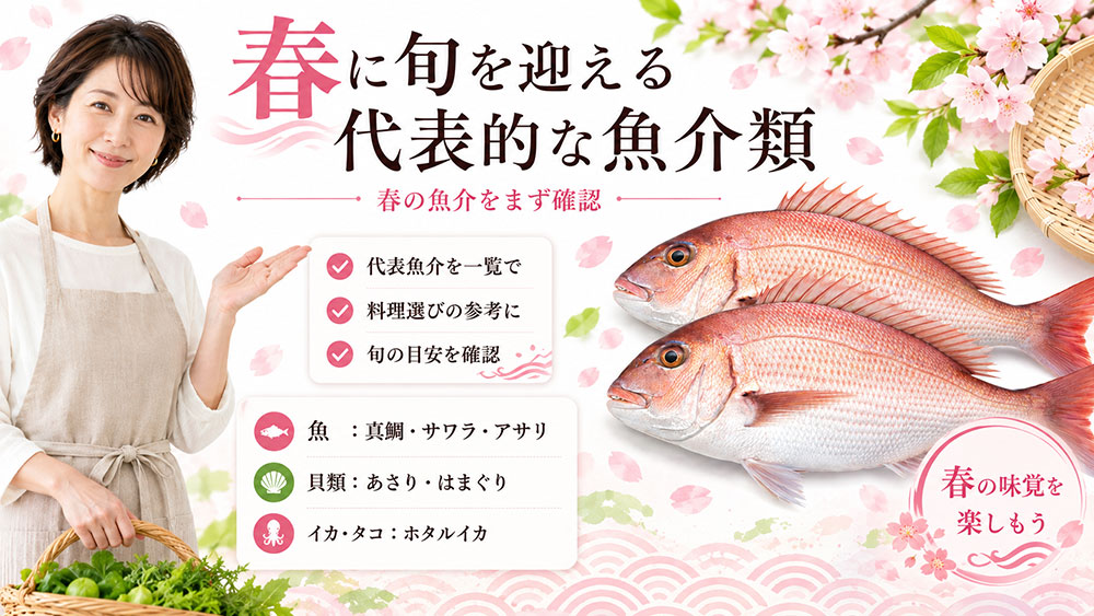 春に旬を迎える代表的な魚介類