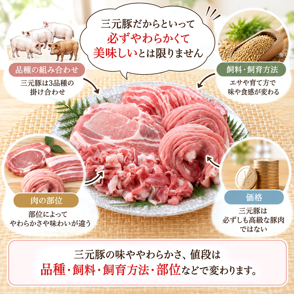 三元豚は美味しい？味・やわらかさ・値段の疑問を解消