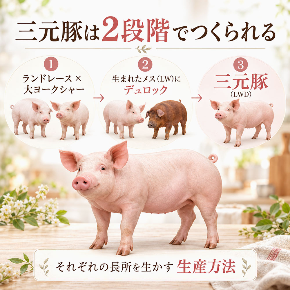三元豚はどうやって生まれる？3つの品種を掛け合わせる仕組み