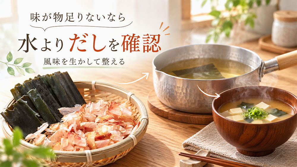だしが物足りないときは？水を替える前に取り方を確認しよう