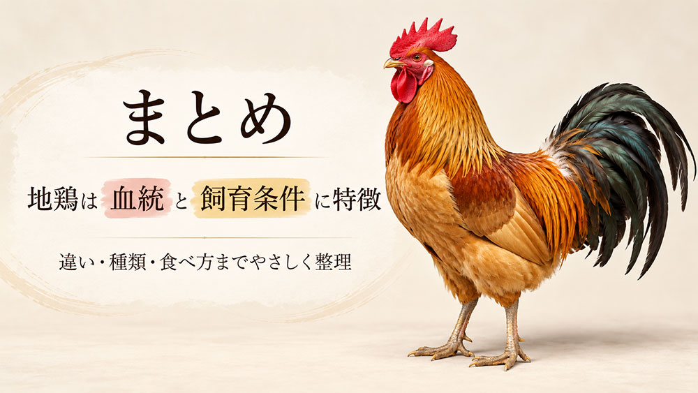 まとめ｜地鶏は血統と飼育条件に特徴がある鶏肉
