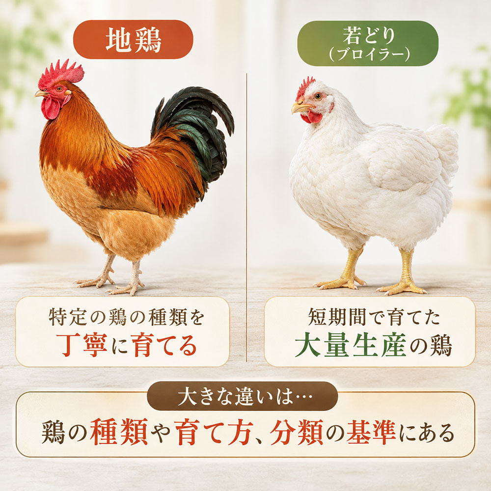 地鶏と普通の鶏肉は何が違う？