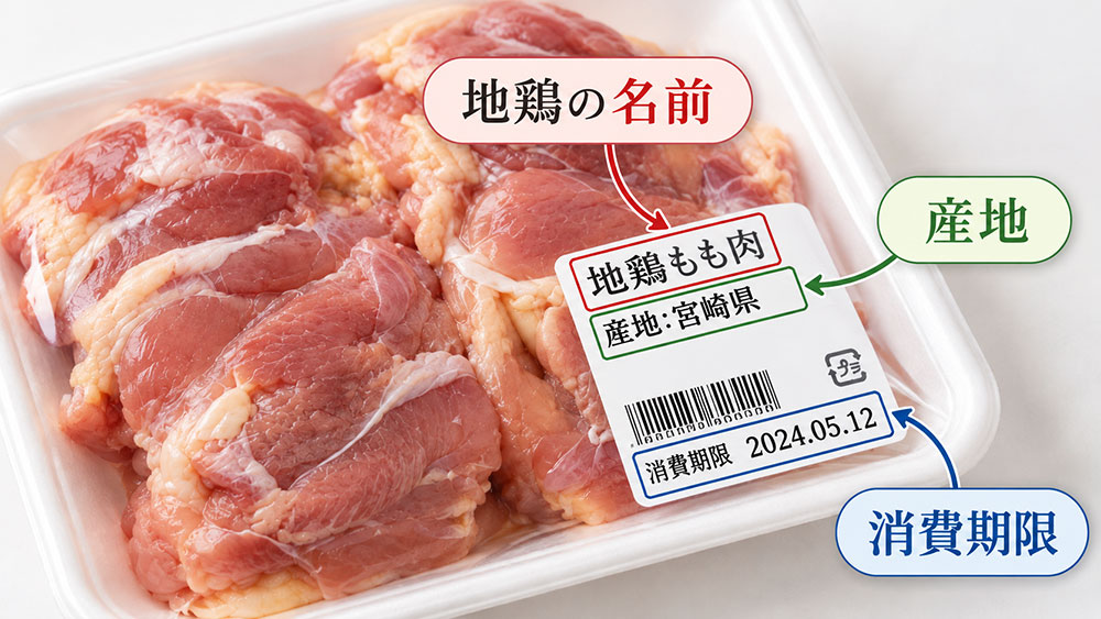 地鶏の表示・産地・消費期限を確認しよう