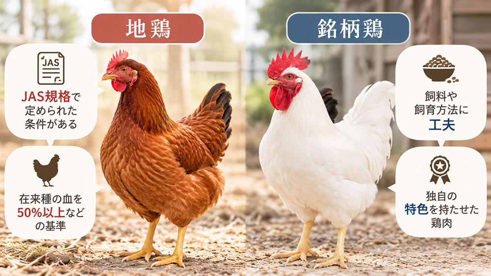 銘柄鶏と地鶏は同じもの？呼び名と基準の違い