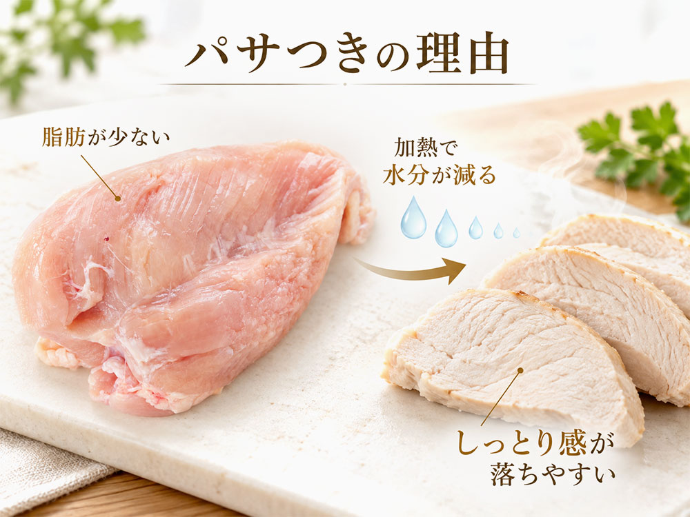 むね肉はなぜパサつく？加熱によって食感が変わる理由
