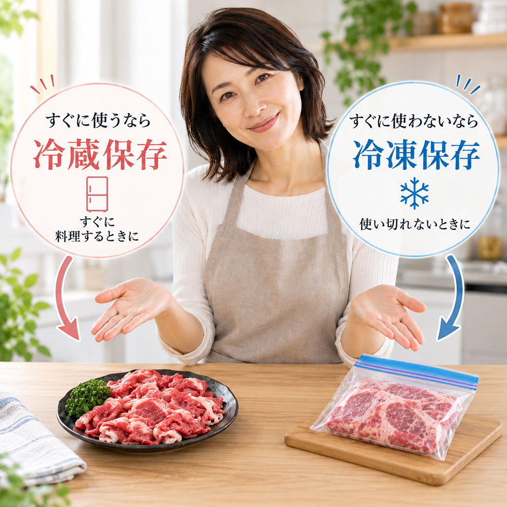 牛肉は冷蔵と冷凍どちらで保存する?日持ちの目安も確認