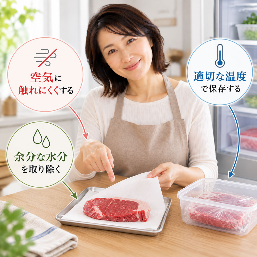 牛肉の鮮度を保つ冷蔵保存!酸化と乾燥を防ぐポイント