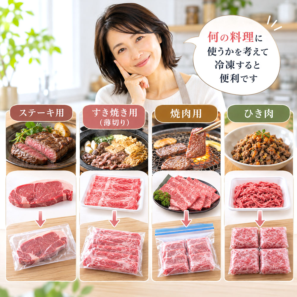 ステーキ・すき焼き・焼肉用も!牛肉の種類別冷凍方法