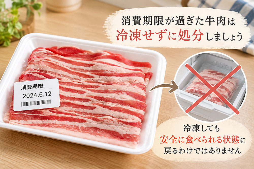 消費期限が切れた牛肉は冷凍できる?安全性の判断で気をつけたいこと