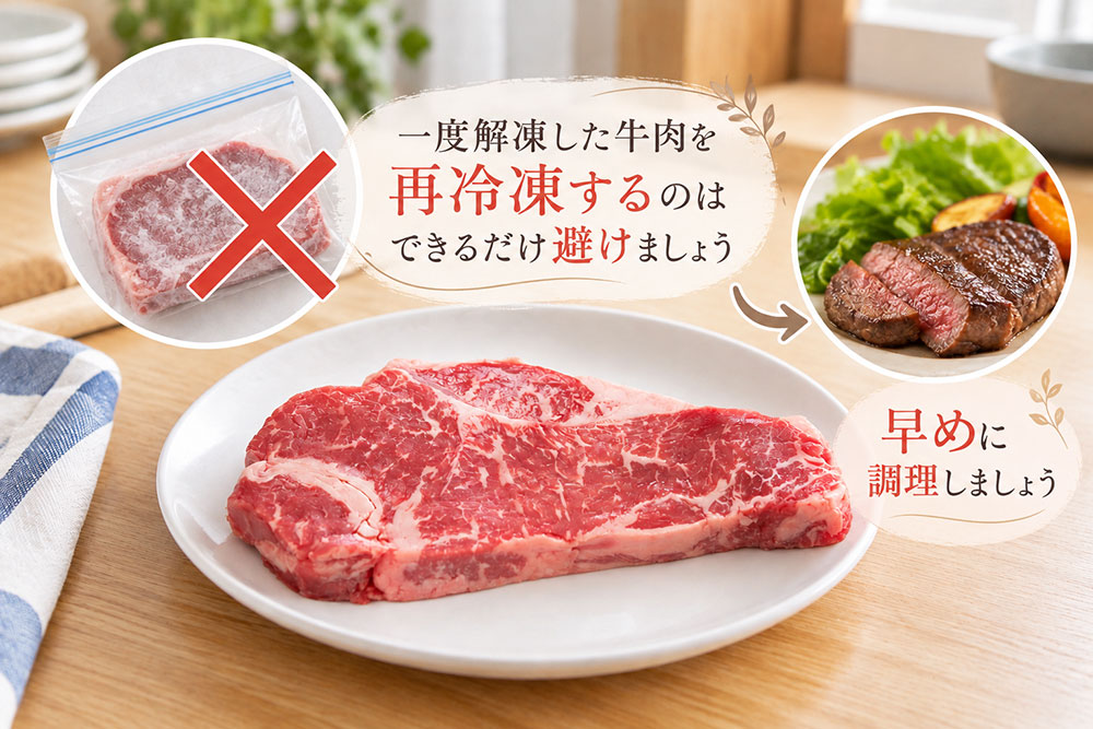 解凍した牛肉を再冷凍してもいい?安全性と品質への影響