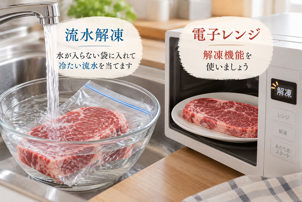 急いでいるときは?流水解凍と電子レンジの使い分け