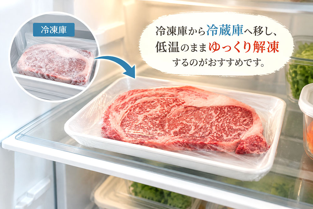 牛肉は冷蔵庫でゆっくり解凍!品質を保つ基本の方法