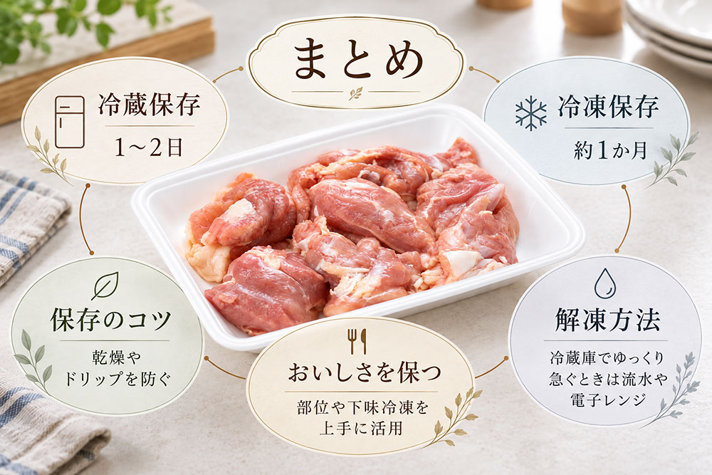 鶏肉の保存方法:まとめ