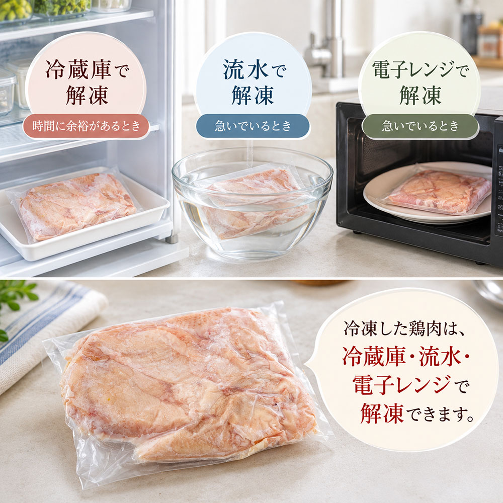 冷凍した鶏肉の解凍方法は?おいしく調理するポイント