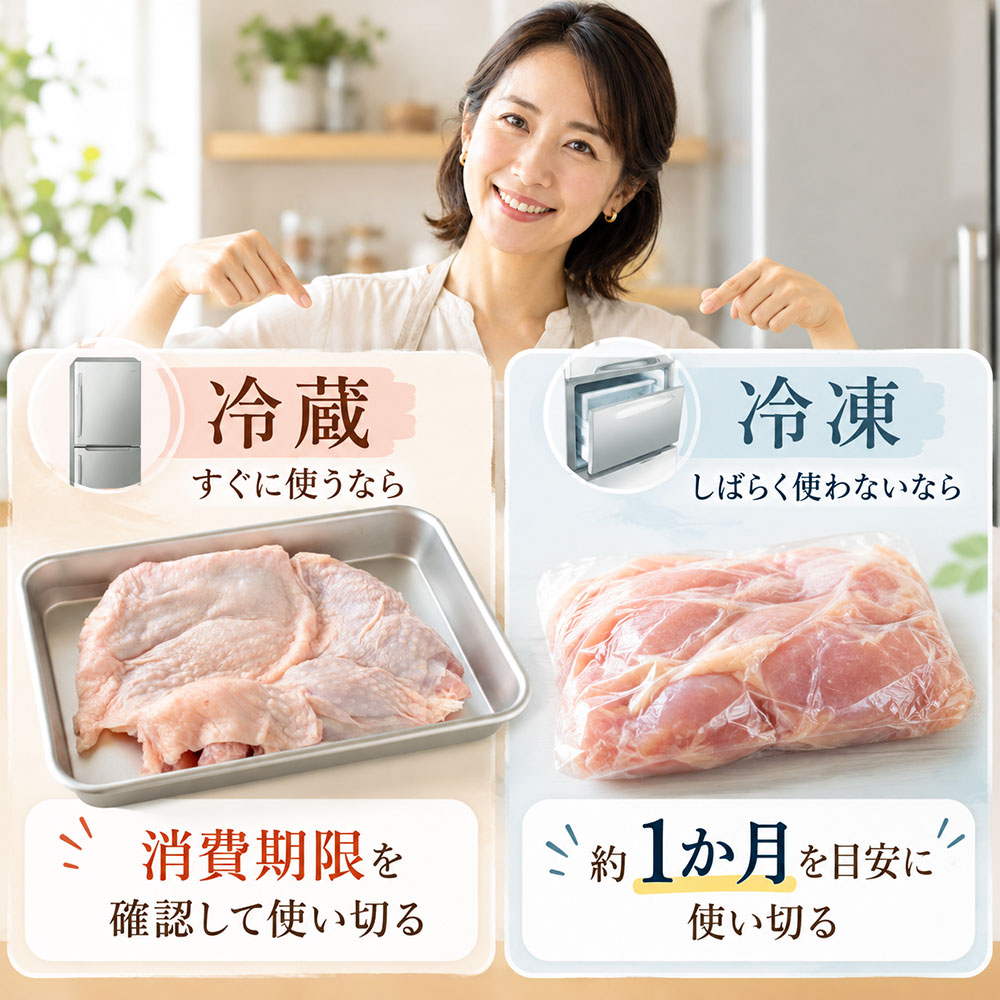 鶏肉は何日もつ?冷蔵・冷凍の保存期間を比較