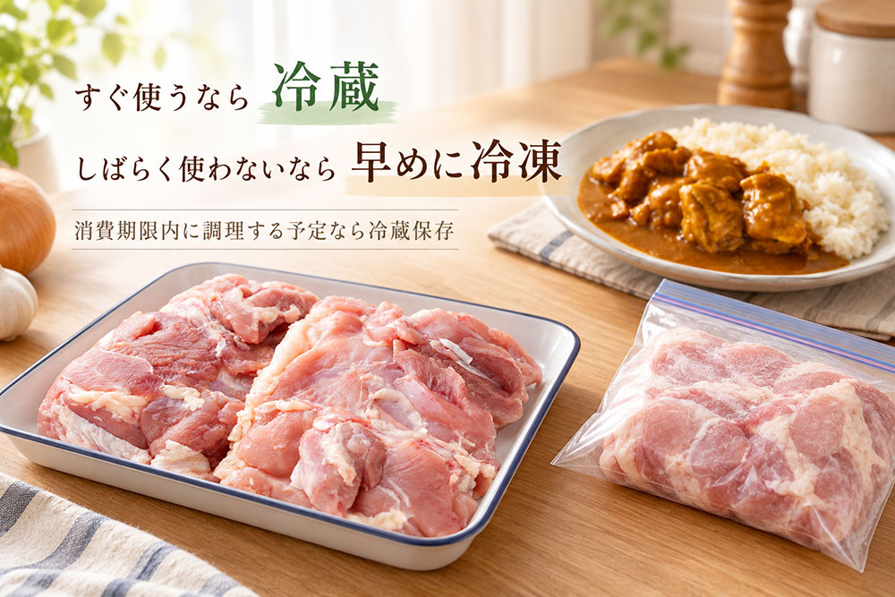 すぐに使うなら冷蔵、しばらく使わないなら早めに冷凍