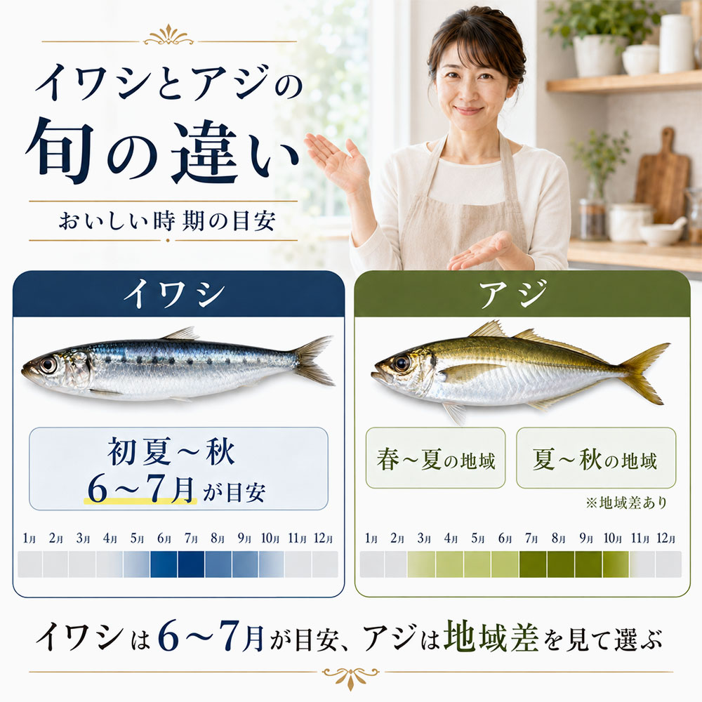 イワシとアジの旬の違い