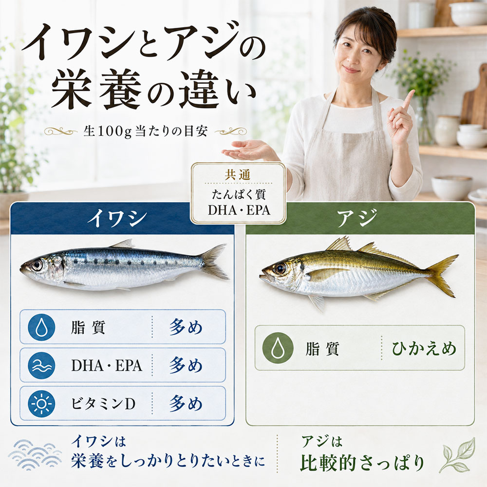 イワシとアジの栄養の違い