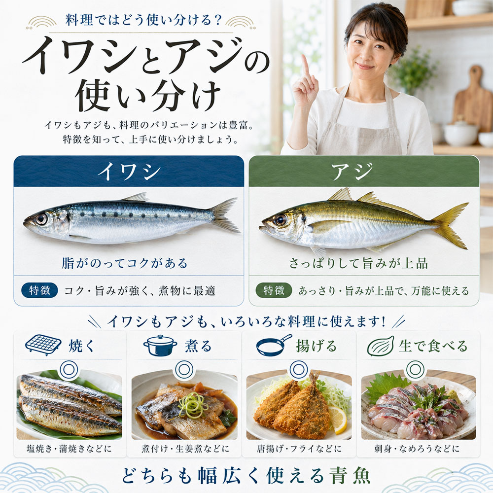 料理ではイワシとアジをどう使い分ける？