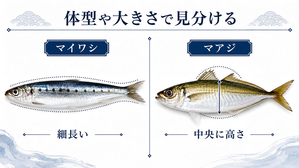 体型や大きさで見分ける