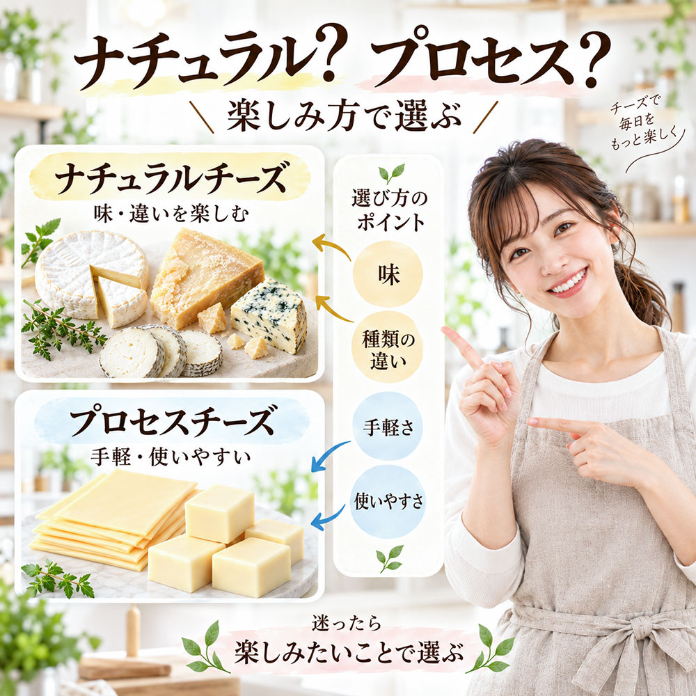ナチュラルチーズとプロセスチーズはどっちを選ぶ?