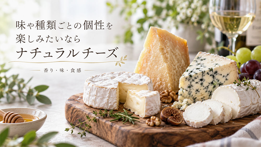 味や種類ごとの個性を楽しみたいならナチュラルチーズ