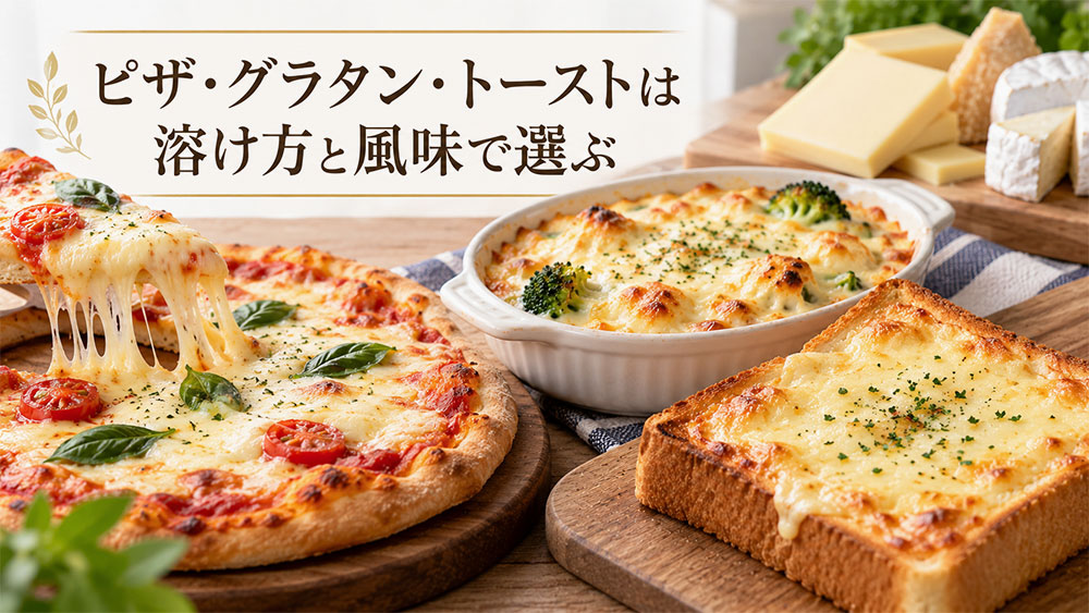 ピザ・グラタン・トーストは溶け方と風味で選ぶ