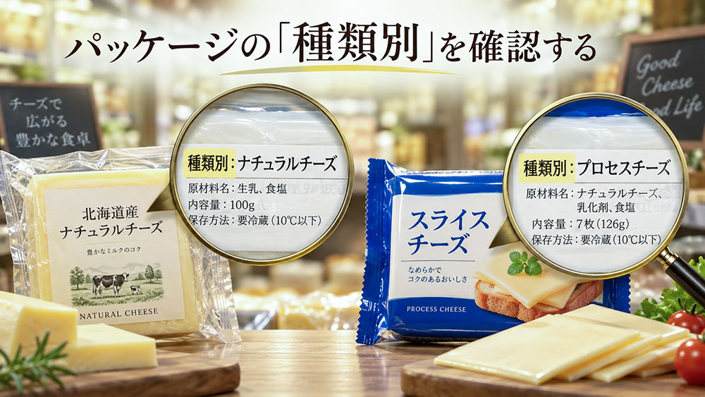 パッケージの「種類別」を確認する