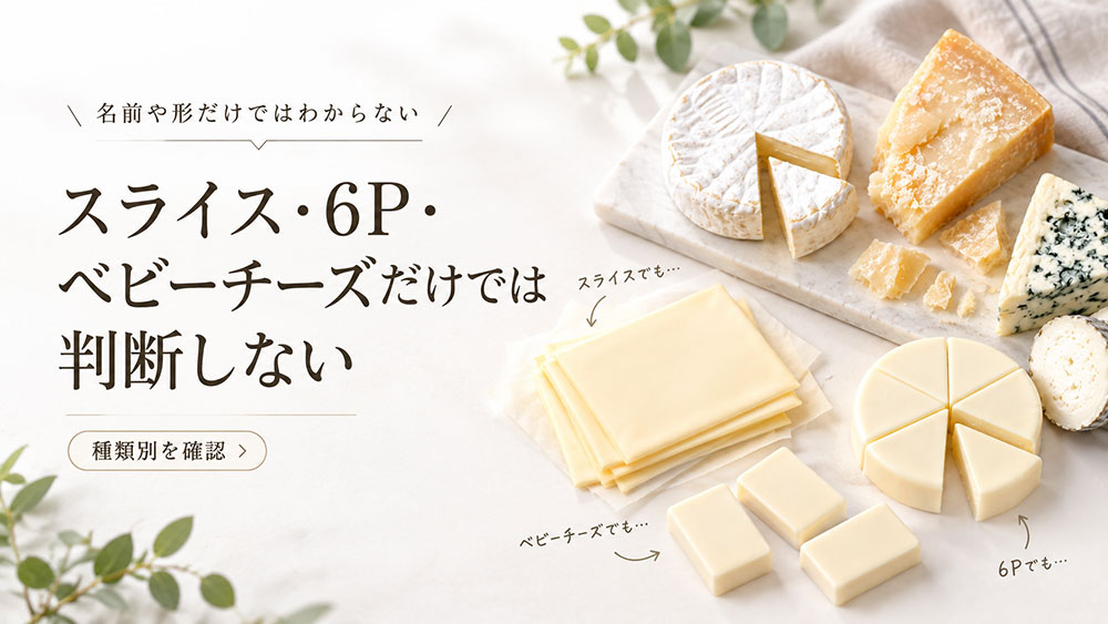 スライス・6P・ベビーチーズだけでは判断しない