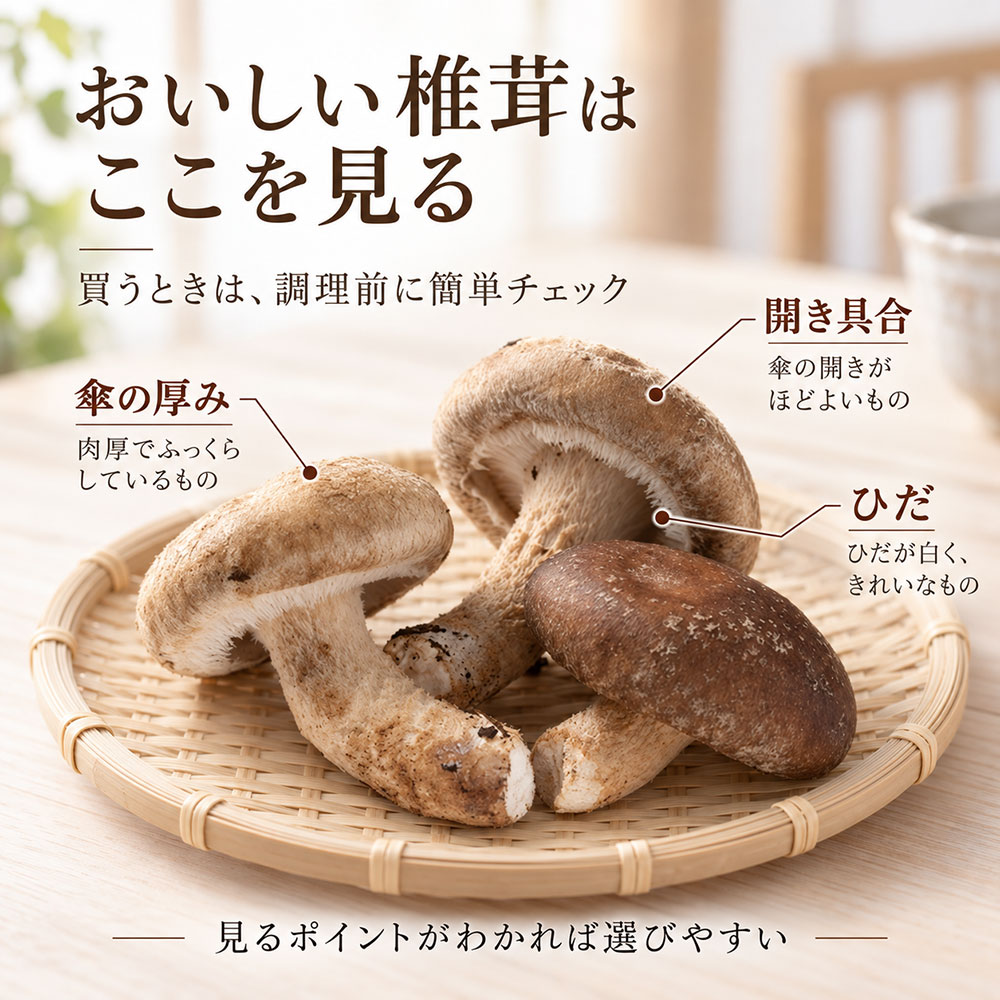 美味しい椎茸を選ぶポイントは調理前に簡単にチェックしよう