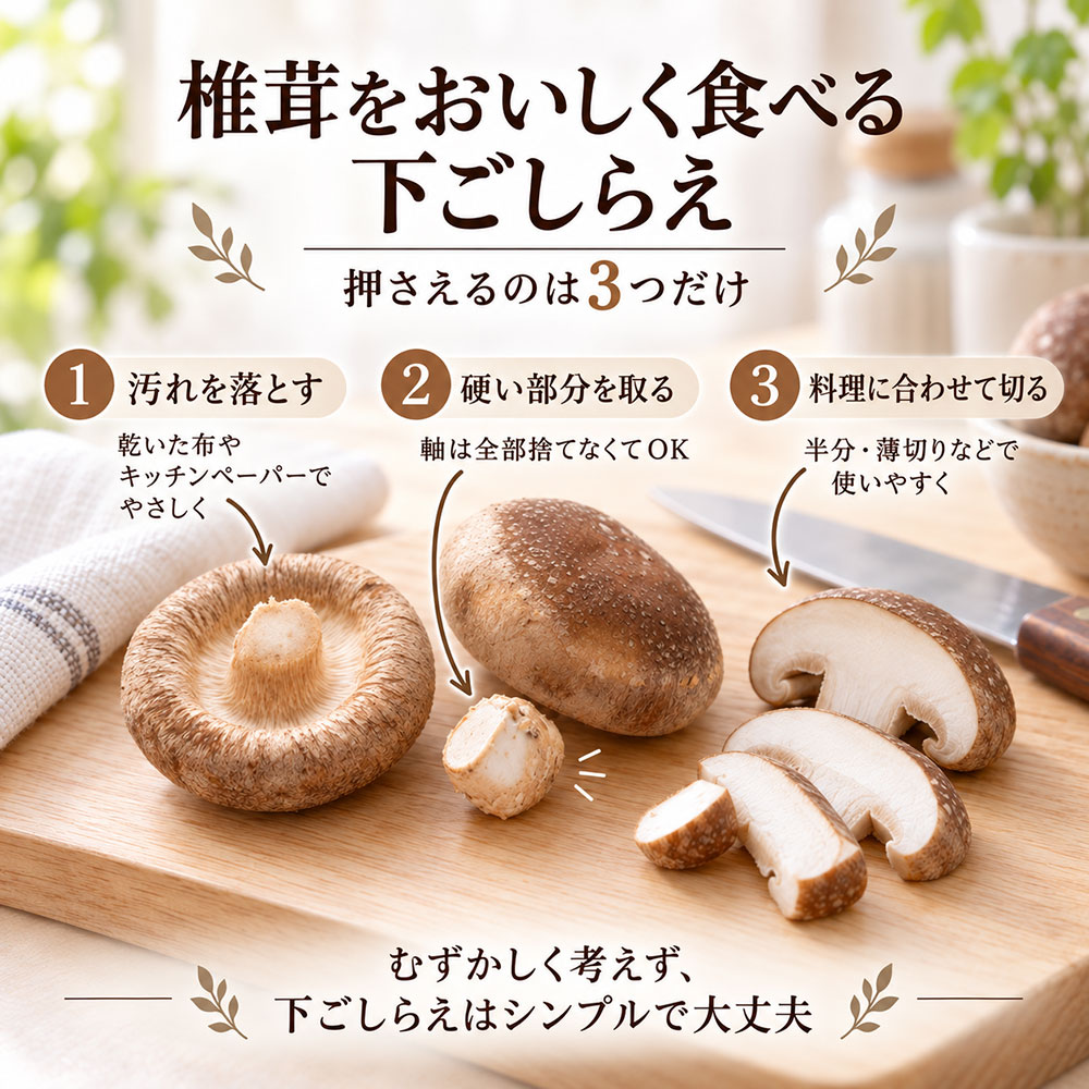 椎茸を美味しく食べるなら下ごしらえはここだけ押さえよう