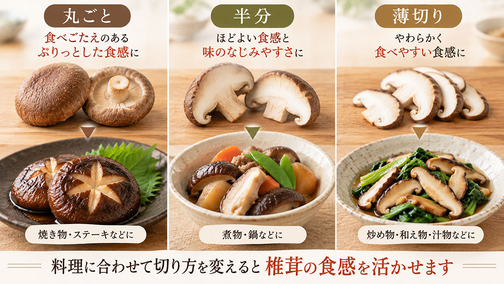 丸ごと・半分・薄切りは料理に合わせると食感を活かしやすい