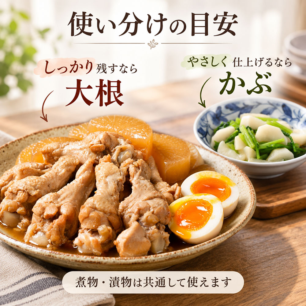 料理ではどう使い分ける？大根とかぶの得意な調理法