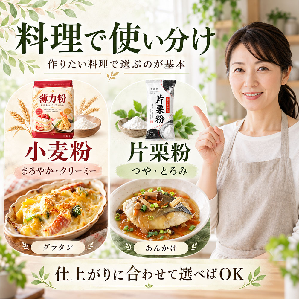 結局どっちを使う?料理別に小麦粉と片栗粉を使い分けよう