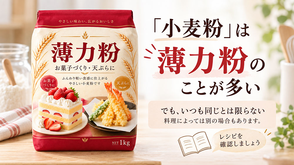 レシピの「小麦粉」は薄力粉のこと?