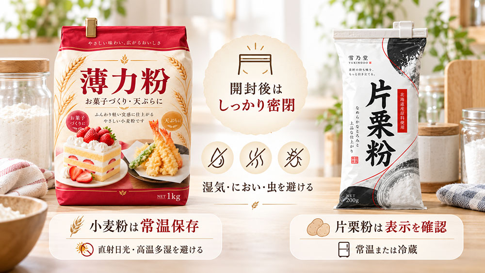 開封した小麦粉と片栗粉はどう保存する?