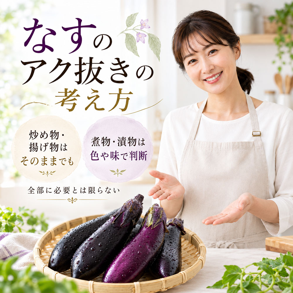 なすのアク抜きは必要？料理に合わせて使い分ければよい
