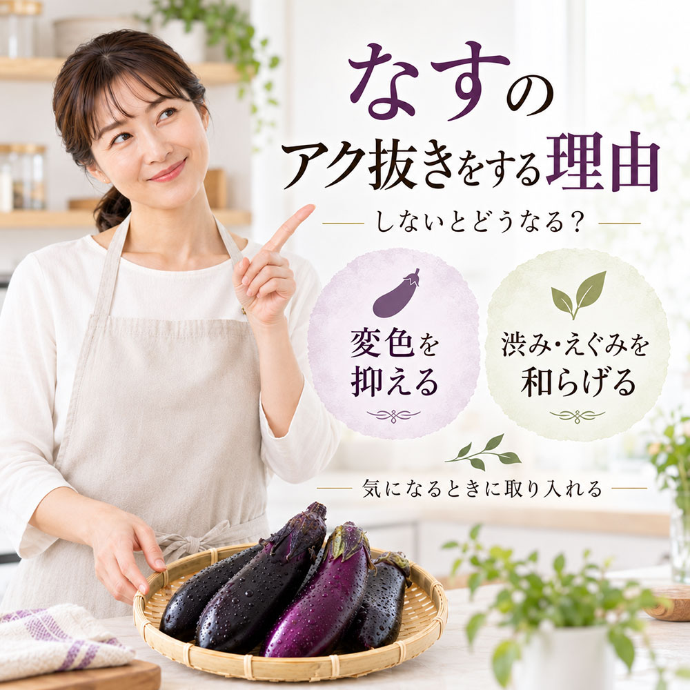 なすのアク抜きをする理由｜しないとどうなる？