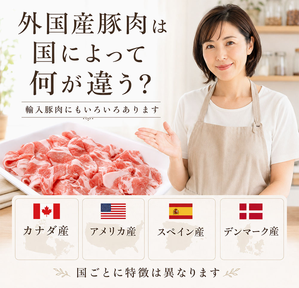外国産豚肉は国によって何が違う?