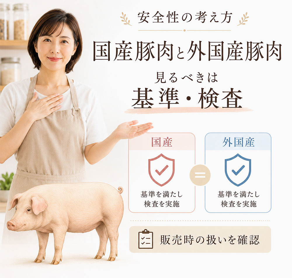 国産豚肉と外国産豚肉の安全性の違いと考え方