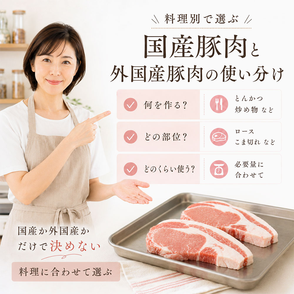 料理別で選ぶ国産豚肉と外国産豚肉の使い分け
