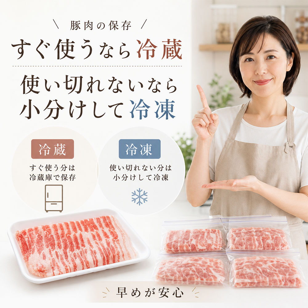 国産豚肉と外国産豚肉の保存のコツ