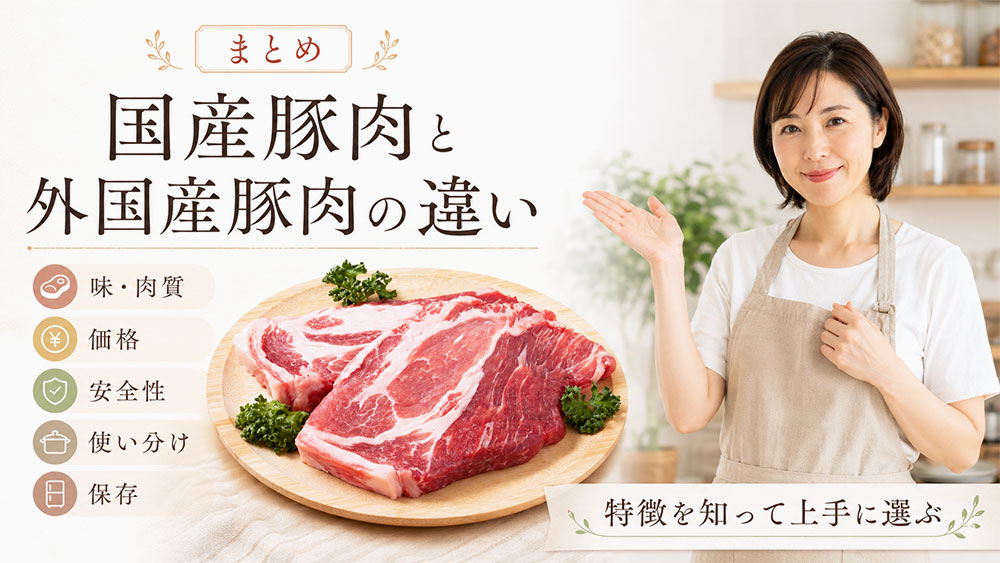 国産豚肉と外国産豚肉の違いと豚肉の選び方:まとめ