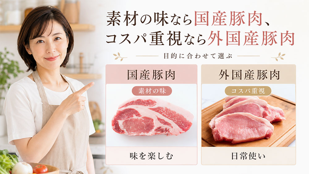 結論:素材の味なら国産豚肉、コスパ重視なら外国産豚肉