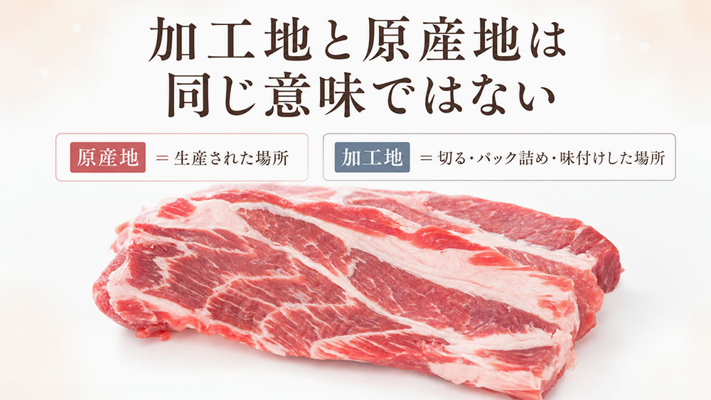 加工地と原産地は同じ意味ではない