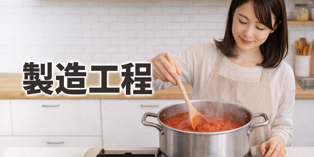 トマトピューレとトマトペーストの製造工程