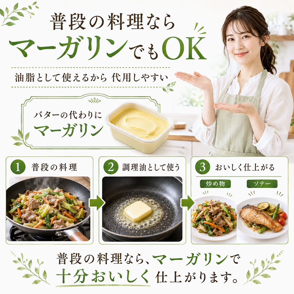 バターの代わりにマーガリンは使える？