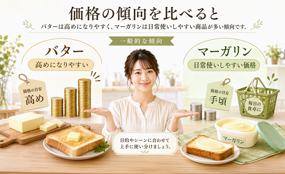 バターとマーガリンの価格
