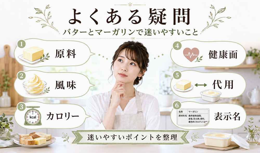 バターとマーガリンの違いに関するよくある疑問