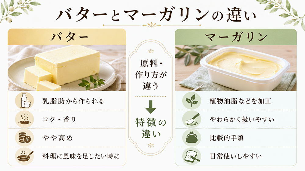 原料・製法・風味・価格・使い方の違い